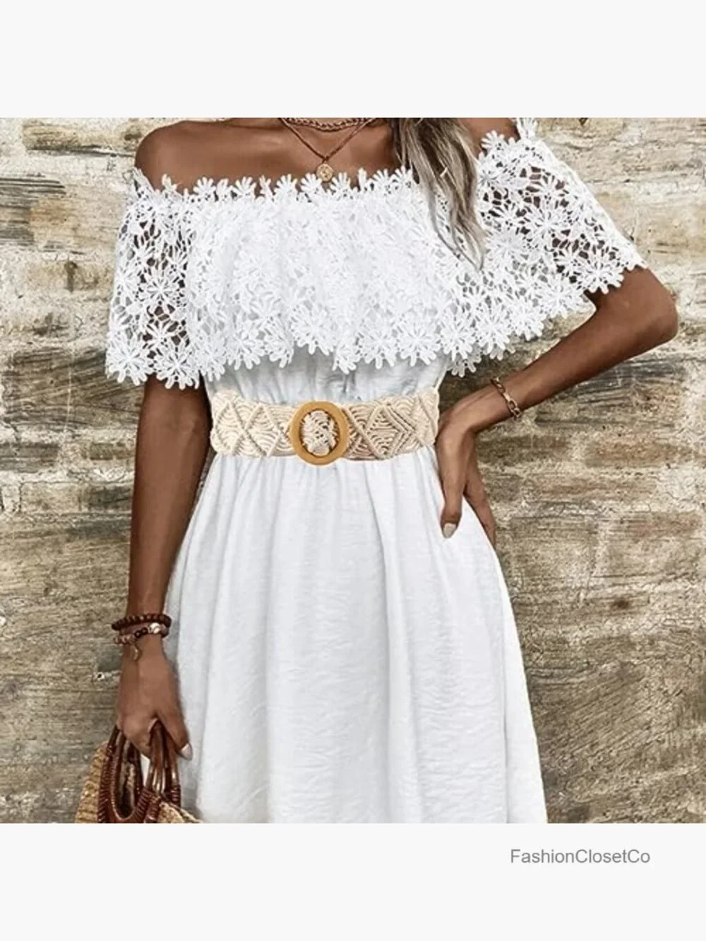 Boho Woven Rattan Straw Rope Braid Waist Belt with O-Ring Wooden Buckle